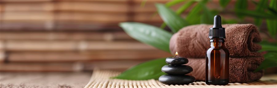 Aromatherapy stones, dropper and towels