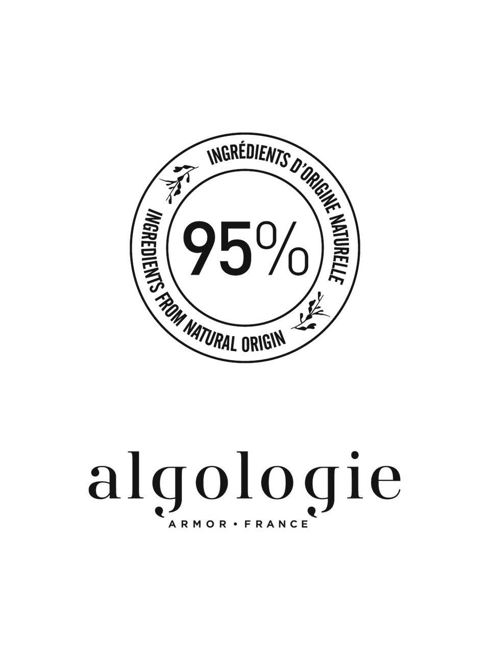 Algologie · 95% ingredients from natural origin · Armor, France